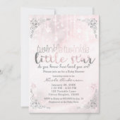 Twinkle Little Star Pink & Silver Baby shower Kaart (Voorkant)