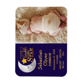 Twinkle Little Star Print Foto geboorteaankondigin Magneet