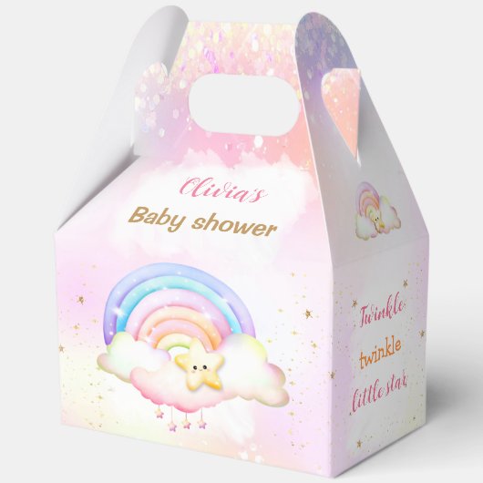 Twinkle Little Star Rainbow Baby shower Large Bedankdoosjes (Achterkant)
