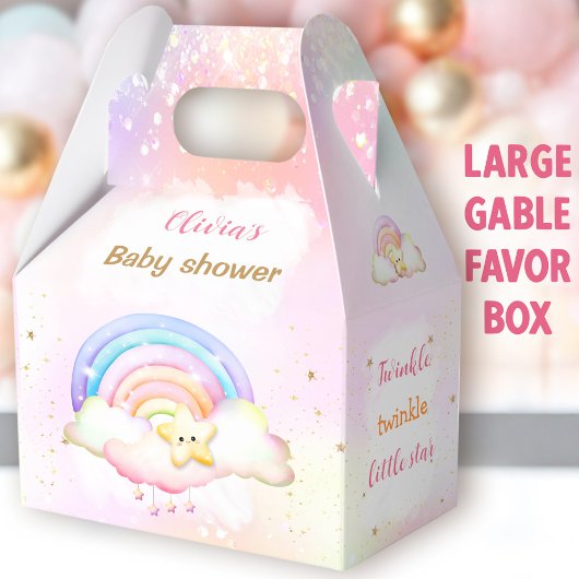Twinkle Little Star Rainbow Baby shower Large Bedankdoosjes