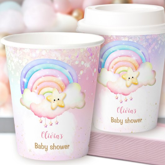 Twinkle Little Star Rainbow Baby shower Papieren Bekers
