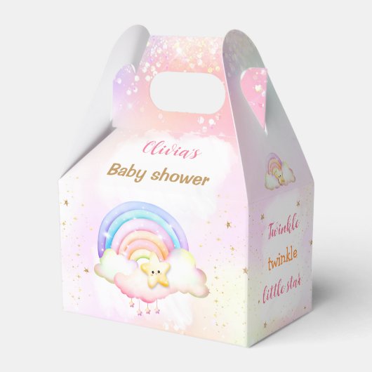 Twinkle Little Star Rainbow Baby shower Small Bedankdoosjes (Voorkant Zijde)