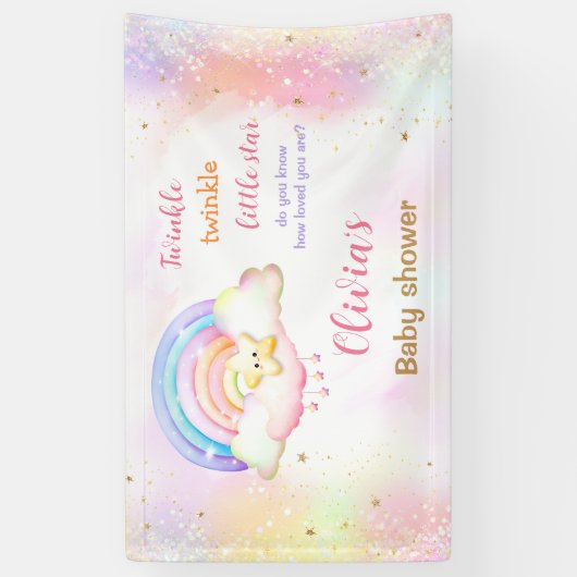 Twinkle Little Star Rainbow Baby shower Spandoek (Verticaal)