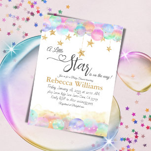Twinkle Little Star Rainbow Bubbles Baby shower Kaart