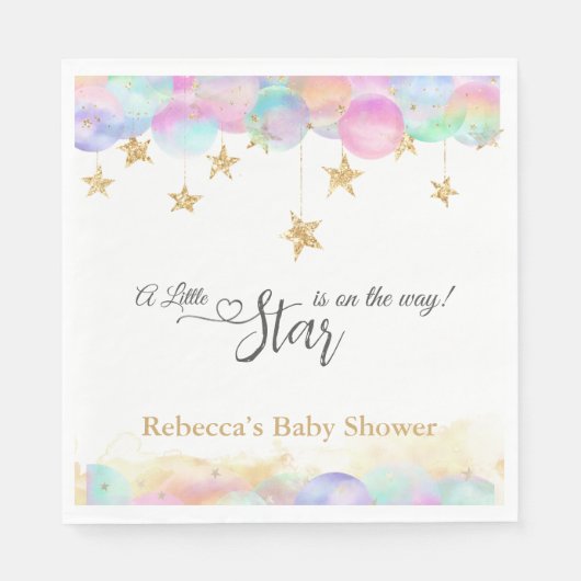 Twinkle Little Star Rainbow Bubbles Baby shower Servet (Voorkant)
