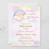 Twinkle Little Star Rainbow Girl Baby shower Kaart (Voorkant)