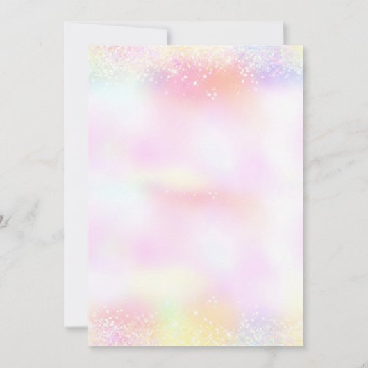 Twinkle Little Star Rainbow Girl Baby shower Kaart (Achterkant)