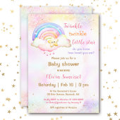 Twinkle Little Star Rainbow Girl Baby shower Kaart