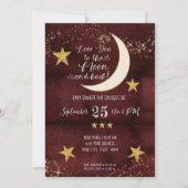 Twinkle Little Star Red Burgundy Moon Baby shower Kaart (Voorkant)