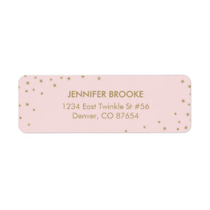 Twinkle Little Star Return-adreslabels   Roze Etiket