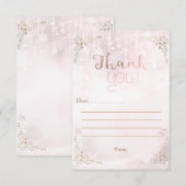 Twinkle little Star Rose Goud Shower Bedankt (Voorkant / Achterkant)