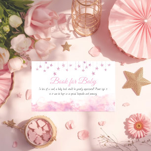 Twinkle Little Star Roze Baby Shower Boek Verzoek Informatiekaartje