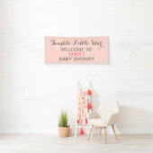 Twinkle Little Star Roze Baby shower gepersonalise Spandoek (Insitu)