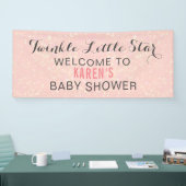 Twinkle Little Star Roze Baby shower gepersonalise Spandoek (Beurs)
