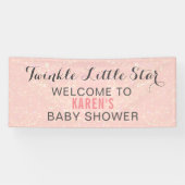 Twinkle Little Star Roze Baby shower gepersonalise Spandoek (Horizontaal)