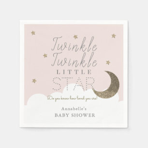 Twinkle Little Star roze Baby shower papier Servet