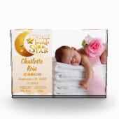 Twinkle Little Star Roze Geboorte Aankondiging Bab Fotoblokken (Voorkant)