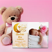Twinkle Little Star Roze Geboorte Aankondiging Bab Fotoblokken