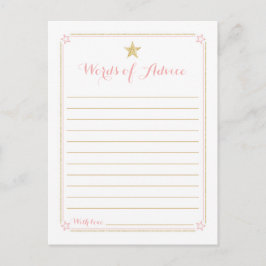 Twinkle Little Star Roze Goud Baby shower Advies Briefkaart