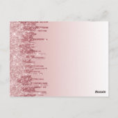 Twinkle Little Star Roze Goud Roze Eenhoorn Glitte Briefkaart (Achterkant)