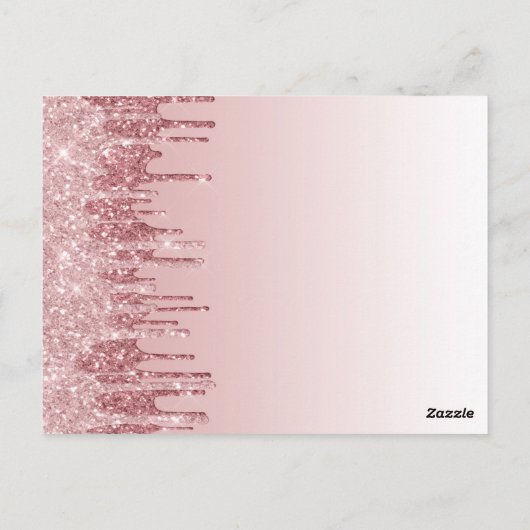Twinkle Little Star Roze Goud Roze Eenhoorn Glitte Briefkaart (Achterkant)