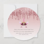 Twinkle Little Star Roze Goud Roze Eenhoorn Glitte Kaart (Achterkant)