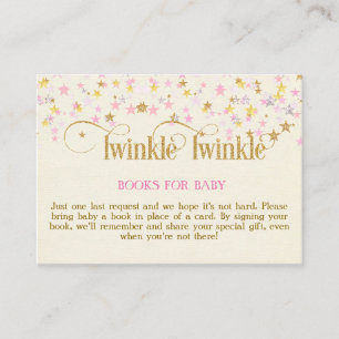 Twinkle Little Star Roze Gouden Boek Aanvraag Kaar Informatiekaartje