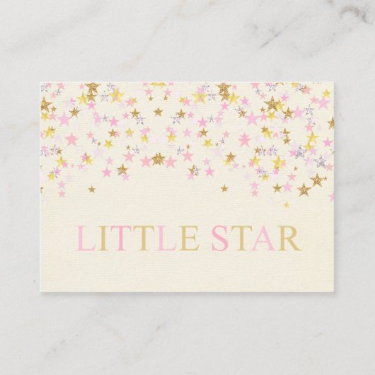 Twinkle Little Star Roze Gouden Boek Aanvraag Kaar Informatiekaartje (Achterkant)