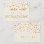 Twinkle Little Star Roze Gouden Boek Aanvraag Kaar Informatiekaartje (Voorkant / Achterkant)