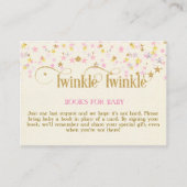 Twinkle Little Star Roze Gouden Boek Aanvraag Kaar Informatiekaartje (Voorkant)