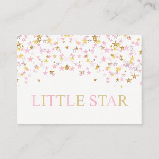 Twinkle Little Star Roze Gouden Boek Aanvraag Kaar Informatiekaartje (Achterkant)