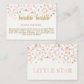 Twinkle Little Star Roze Gouden Boek Aanvraag Kaar Informatiekaartje (Voorkant / Achterkant)