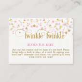 Twinkle Little Star Roze Gouden Boek Aanvraag Kaar Informatiekaartje (Voorkant)
