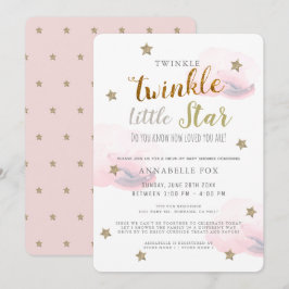 Twinkle Little Star Roze Meisje Drive-by Baby show Kaart
