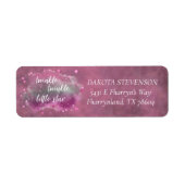 Twinkle Little Star | Roze Zilver Grijs Adres Etiket (Voorkant)