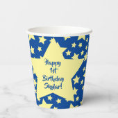 Twinkle Little Star Schattige 1e verjaardagsfeestj Papieren Bekers (Achterkant)