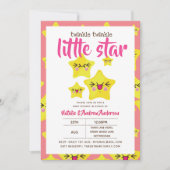 Twinkle Little Star Shower Roze Geel Modern Mooie Kaart (Voorkant)