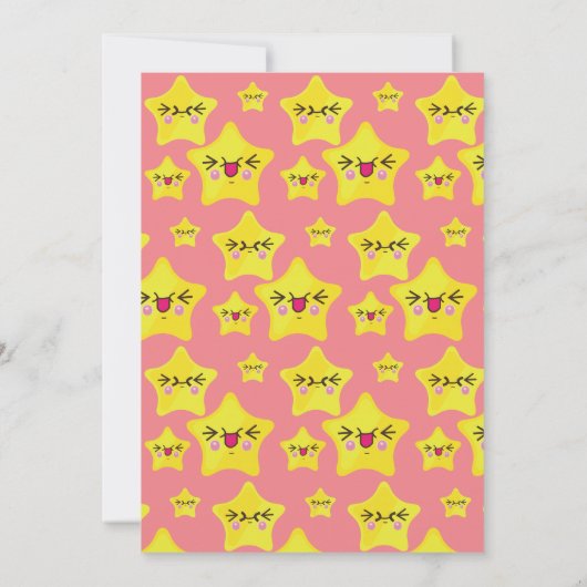 Twinkle Little Star Shower Roze Geel Modern Mooie Kaart (Achterkant)