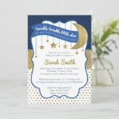 Twinkle Little Star Shower Uitnodigen, Faux Glitte Kaart (Staand voorkant)
