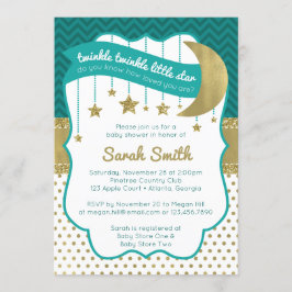 Twinkle Little Star Shower Uitnodigen, Faux Glitte Kaart