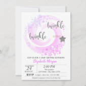 Twinkle Little Star Silver Glitter Baby shower Kaart (Voorkant)