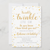 Twinkle Little Star Silver & Gold Girls Verjaardag Kaart (Voorkant)