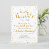 Twinkle Little Star Silver & Gold Girls Verjaardag Kaart (Staand voorkant)