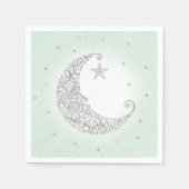 Twinkle Little Star Silver Moon Mint Napkin Servetten (Voorkant)