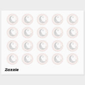 Twinkle Little Star Silver Moon Sticker Roze (Vel)