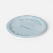 Twinkle Little Star Sky Blue Baby shower Papieren Bordje (Gekanteld)