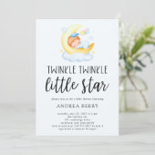 Twinkle Little Star Slapend Baby shower Kaart (Staand voorkant)