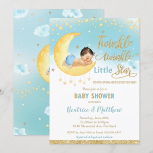 Twinkle Little Star Slaping Baby shower Boy  Kaart