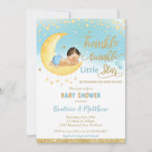 Twinkle Little Star Sleeping Baby shower Boy Kaart (Voorkant)