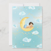 Twinkle Little Star Sleeping Baby shower Boy Kaart (Achterkant)